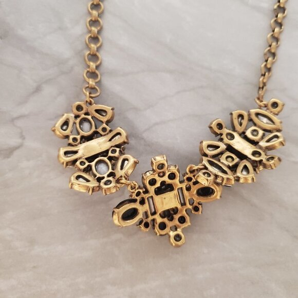 ✨ J.Crew Rhinestone Crystal Cluster Stacked Antiqued Statement Necklace ✨ - Picture 13 of 14